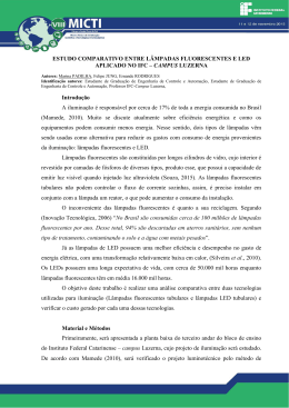 ESTUDO COMPARATIVO ENTRE L&Acirc;MPADAS