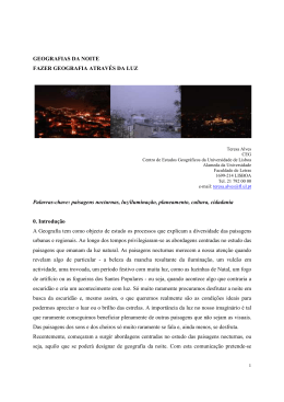 GEOGRAFIAS DA NOITE FAZER GEOGRAFIA ATRAV&Eacute;S DA LUZ