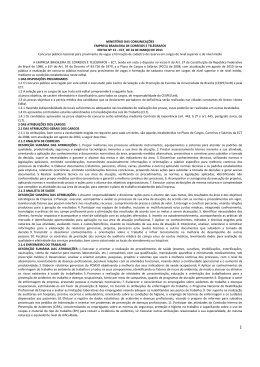 Edital - CESPE / UnB - Universidade de Bras&iacute;lia