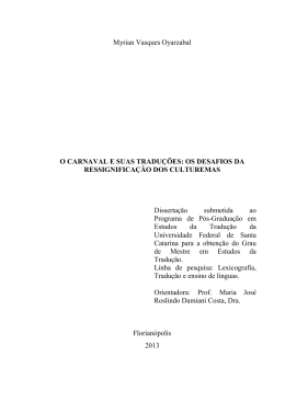 Myrian Vasques Oyarzabal O CARNAVAL E SUAS TRADUÇÕES