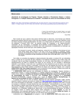 Nota Explicativa a EUROTOPIA 2100: Uma Utopia Interactiva