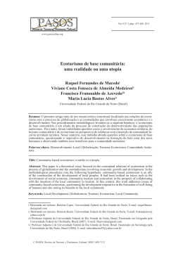 Ecoturismo de base comunit&aacute;ria: uma realidade ou uma utopia
