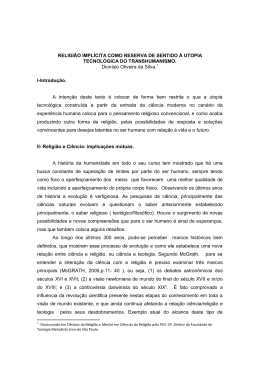 RELIGIÃO IMPLÍCITA COMO RESERVA DE SENTIDO À UTOPIA