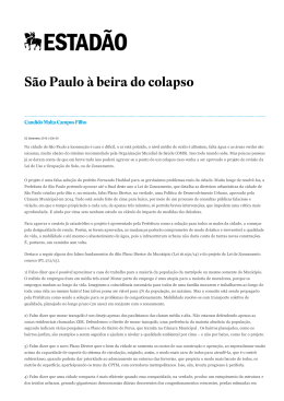 “São Paulo à beira do colapso” – Candido Malta Campos Filho
