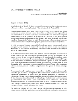 UMA INTRODUÇÃO ÀS REDES SOCIAIS