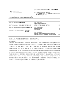 (12) FAscícuLo DE PATENTE DE INVENÇÃO