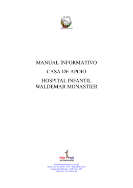 Informativo Casa de Apoio - Hospital Infantil Waldemar Monastier