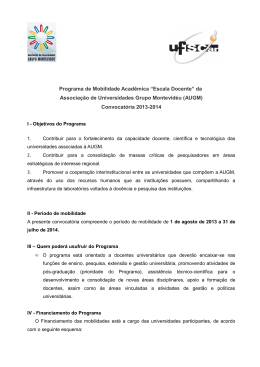 Programa de Mobilidade Acad&ecirc;mica &ldquo;Escala - SRInter