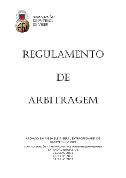 Regulamento da Arbitragem - Associa&ccedil;&atilde;o de Futebol de Viseu