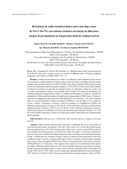 Resist&ecirc;ncia de uni&atilde;o metalocer&acirc;mica entre uma liga a base de Ni