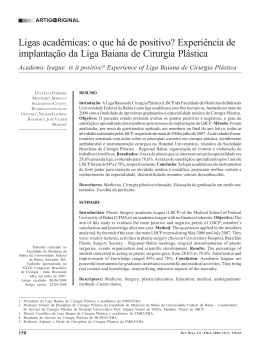 Ligas acad&ecirc;micas: o que h&aacute; de positivo? Experi&ecirc;ncia de