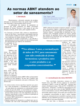 As normas ABNT atendem ao setor de saneamento?