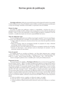 Normas gerais de publicação
