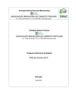 ABCP PSQ do Cimento 2014 - O cimento da Brennand Cimentos