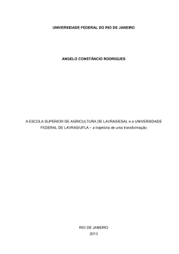 A Escola Superior de Agricultura de Lavras/ESAL e a Universidade