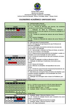 calendário acadêmico unificado 2015