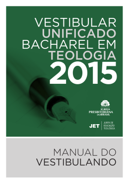 VESTIBULAr Unificado BAchArEL Em Teologia