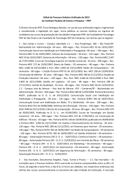 Edital de Processo Seletivo Unificado de 2015 do Instituto