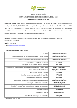 Edital para o Processo Seletivo de Residência