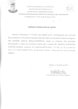 Retificação da Homologação das Inscrições