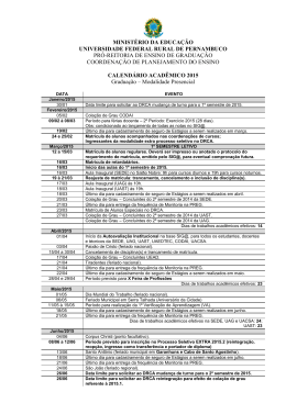 Calendário Acadêmico Unificado 2015