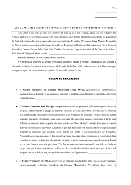 Aos vinte e tr&ecirc;s dias do m&ecirc;s de Outubro do ano de dois mil e treze
