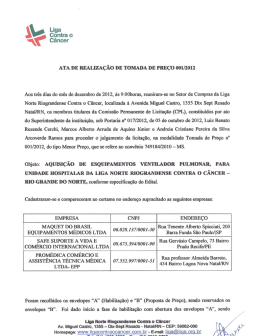 ata de realização de tomada de preço 001/2012