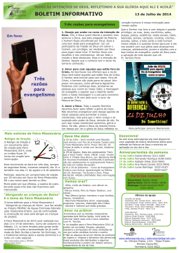 Três razões para evangelismo - Sétima Igreja Presbiteriana