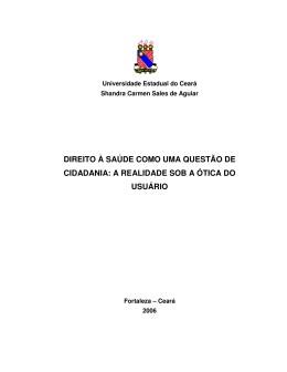 DIREITO &Agrave; SA&Uacute;DE COMO UMA QUEST&Atilde;O DE CIDADANIA