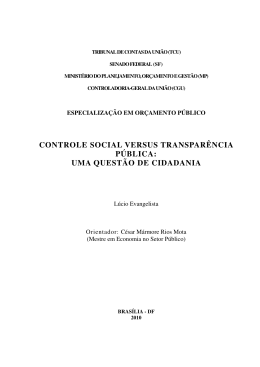 controle social versus transparência pública - CGE
