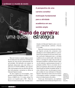 Plano de carreira: uma questão estratégica Plano de