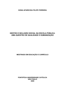 gest&atilde;o e inclus&atilde;o social na escola p&uacute;blica: uma quest&atilde;o de
