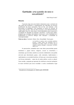 Currículo: uma questão de sexo e sexualidade?