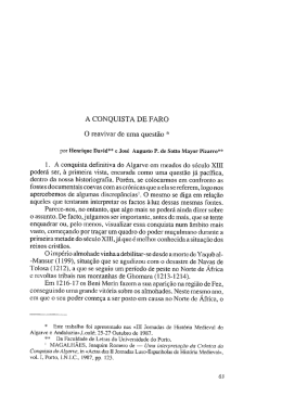 A CONQUISTA DE FARO O reavivar de uma quest&atilde;o it`