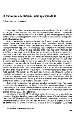 O feminino, a feminina... uma questão de fé