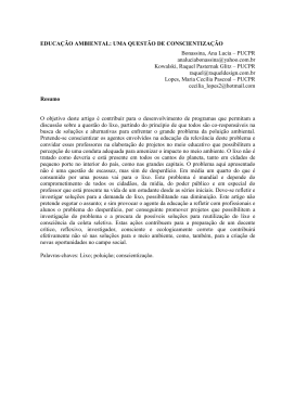 EDUCA&Ccedil;&Atilde;O AMBIENTAL: UMA QUEST&Atilde;O DE