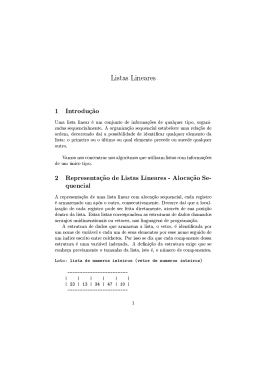 Listas Lineares 1 Introduçc5ao Uma lista linear Te um conjunto de