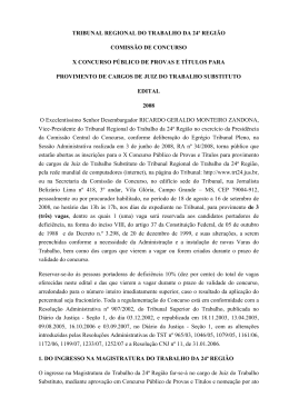 TRIBUNAL REGIONAL DO TRABALHO DA 24&ordf; REGI&Atilde;O