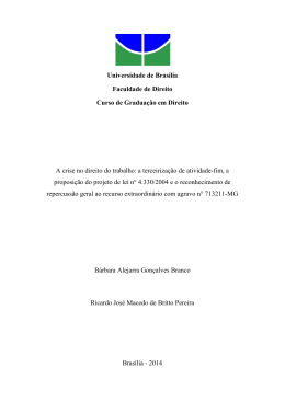 a terceiriza&ccedil;&atilde;o - BDM - Universidade de Bras&iacute;lia