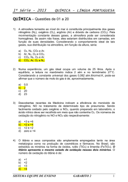 1&ordf; S&eacute;rie &ndash; 2013 QU&Iacute;MICA &ndash; L&Iacute;NGUA PORTUGUESA QU&Iacute;MICA