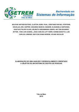 ELABORA&Ccedil;&Atilde;O DE UMA AN&Aacute;LISE E DESENVOLVIMENTO