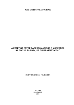 a est&eacute;tica entre saberes antigos e modernos na nuova