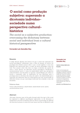 O social como produ&ccedil;&atilde;o subjetiva: superando a dicotomia indiv&iacute;duo