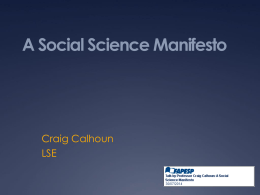 A Social Science Manifesto