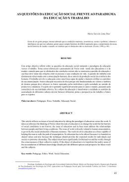 As quest&otilde;es da educa&ccedil;&atilde;o social