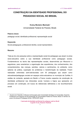 construção da identidade profissional do pedagogo social no brasil