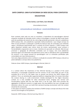 Sapo Campus: Uma plataforma da web social para contextos