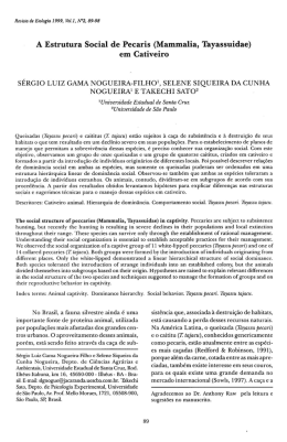 A Estrutura Social de Pecaris (Mammalia, Tayassuidae) em Cativeiro