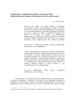 Alfabetiza&ccedil;&atilde;o: a influ&ecirc;ncia da fam&iacute;lia e do contexto social
