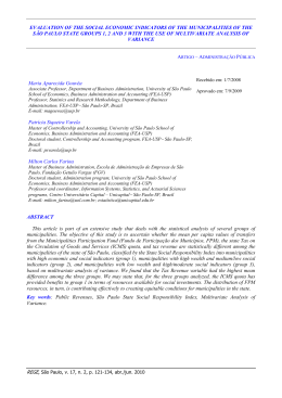 evaluation of the social economic indicators of the municipalities of